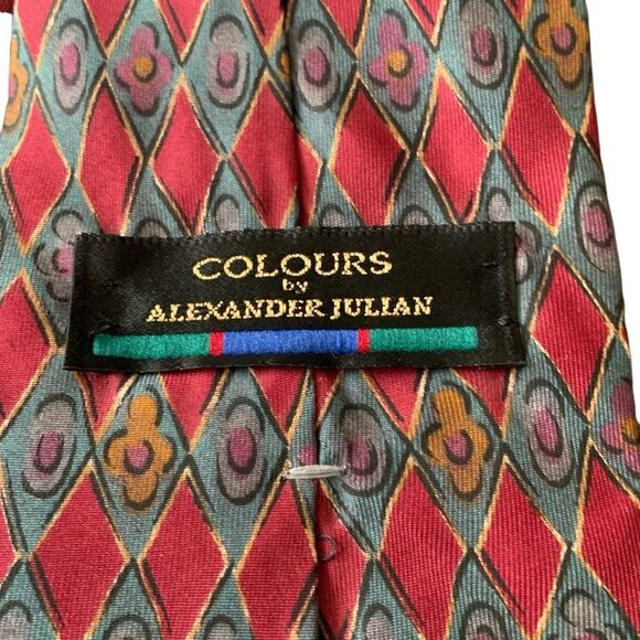 Pre Owned Men’s Colours by Alexander Julian Tie Neck Tie Necktie All Silk - Picture 3 of 5